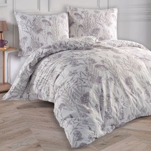 Povlečení VIONA, fialové květy, bavlna hladká, 140x200cm + 70x90cm 