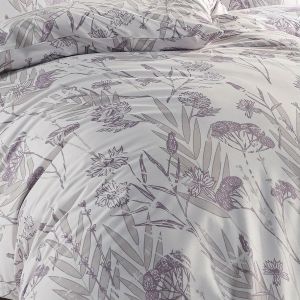 Povlečení VIONA, fialové květy, bavlna hladká, 140x200cm + 70x90cm 