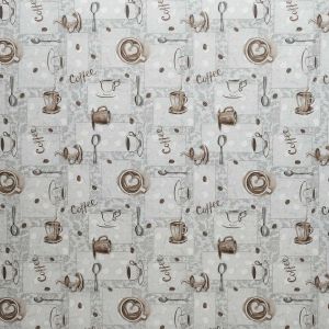 Ubrus PVC s textilním podkladem 1261-2, coffee šedé, š.140cm (metráž)