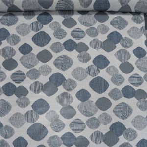 Ubrus PVC s textilním podkladem 182.5, šedo-modré oválky, š.140cm (metráž)