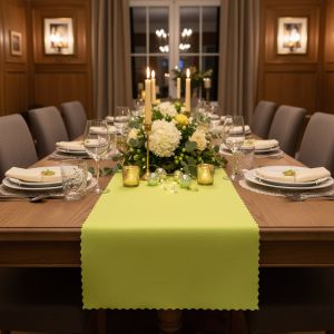 Ubrusovina / štola teflonová úprava, 3187, jednobarevná jarní zelená, š.38cm (metráž)