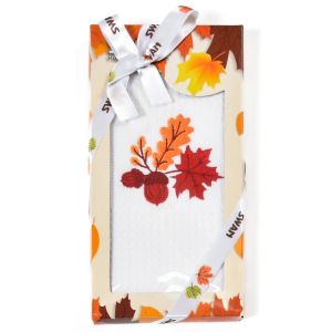 Utěrka SWAN 59 vaflová vyšívaná, dárkové balení, žaludy na bílé, 1 kus 50x70cm