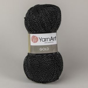 Pletací příze YarnArt GOLD 13284 černá, efektní, 100g/400m