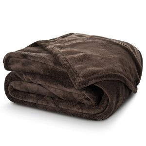 Deka z mikroplyše CORAL FLEECE jednobarevná UNI HNĚDÁ, 150x200cm