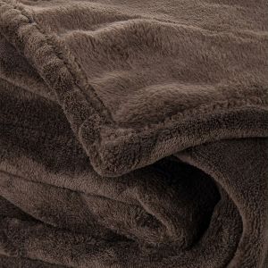 Deka z mikroplyše CORAL FLEECE jednobarevná UNI HNĚDÁ, 150x200cm