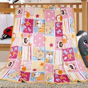 Dětská deka ELLA KORALL MICRO RŮŽOVÝ PATCHWORK, růžová, 100x155cm
