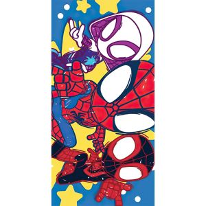Dětská plážová osuška SPIDEY PŘIPRAVENI DO AKCE, modrá, froté, 70x140cm