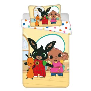 Dětské povlečení do postýlky KRÁLÍČEK BING PLAYROOM, žluté, bavlna hladká, 100x135cm + 40x60cm 