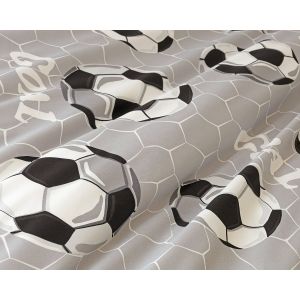 Dětské povlečení Matějovský GOAL, fotbalové, šedé, bavlna hladká, 140x200cm + 70x90cm