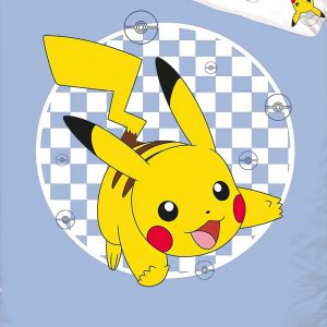 Dětské povlečení POKÉMON JEDINEČNÝ PIKACHU, světle modré, bavlna hladká, 140x200cm + 70x90cm 