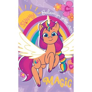 Dětský froté ručník MY LITTLE PONY KOUZELNÁ SUNNY, fialový 30x50cm