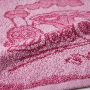 Dětský froté ručník TRAIN PINK, růžový vláček, 30x50cm