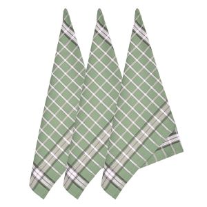 Kuchyňské utěrky EGYPTSKÁ BAVLNA BISTRO GREEN, zelená kostka, 3 kusy, 50x70cm