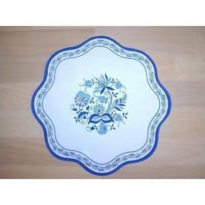 Kuchyňský ubrus / prostírka CIBULÁK, modrobílý, průměr 36cm (kruh) 
