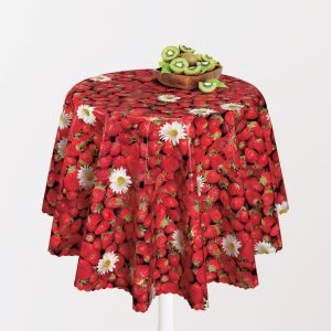 Ubrus PVC s textilním podkladem 1156-00 FLORISTA, jahody, červená, š.140cm (metráž)
