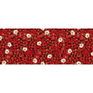 Ubrus PVC s textilním podkladem 1156-00 FLORISTA, jahody, červená, š.140cm (metráž)