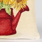 Dekorační polštářek / povláček RETRO SLUNEČNICE V ČERVENÉ KONVIČCE, 45x45cm