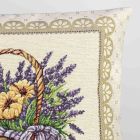 Dekorační polštářek / povláček RETRO VELIKONOČNÍ, KOŠÍČEK S VAJÍČKY A LEVANDULEMI, fialová, 45x45cm