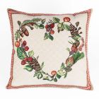 Dekorační polštářek / povláček RETRO SRDÍČKO Z PODZIMNÍCH ROSTLIN, zelená, 45x45cm