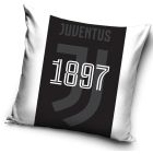 Fotbalový polštářek / povláček FC JUVENTUS FORVER 1897, černobílý, 40x40cm (více variant výplně)